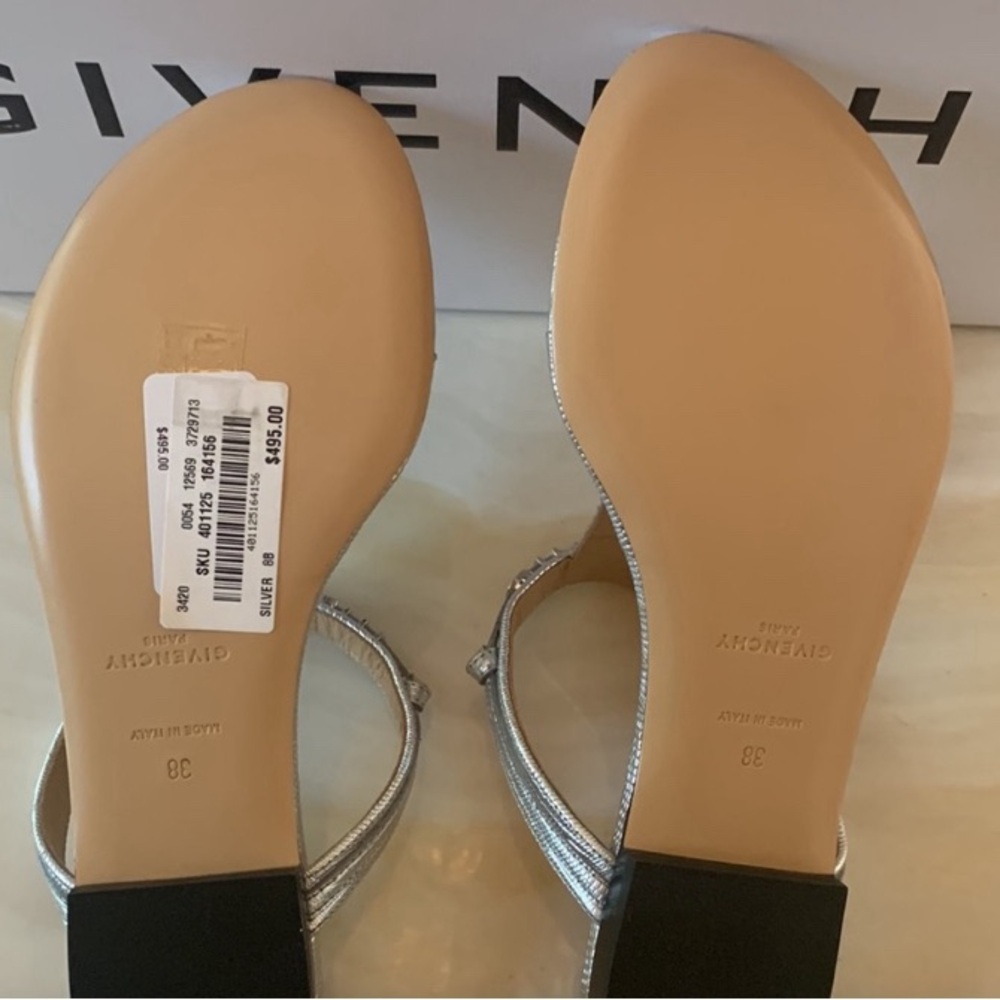 Authentic Givenchy Sandals In Silver Leather! Per… - image 5